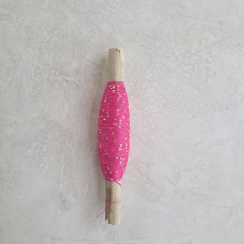 Handmade Sequin Thread - Fuchsia image 0
