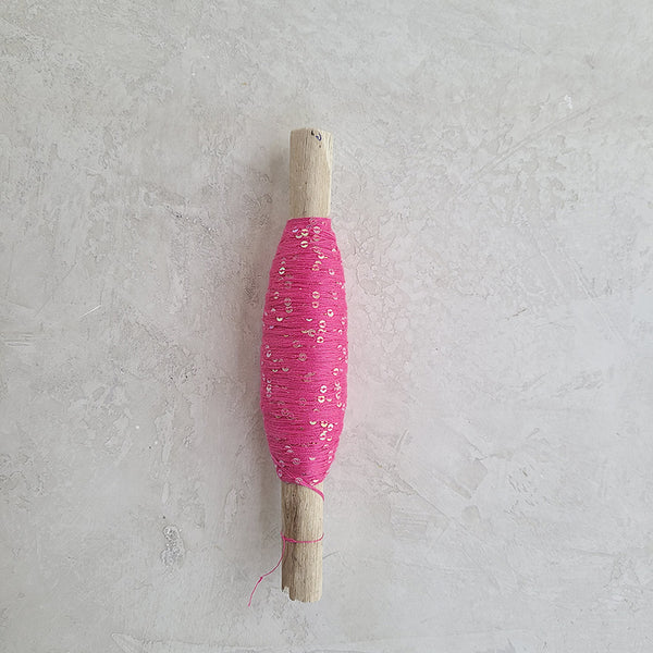 Handmade Sequin Thread - Fuchsia image 0
