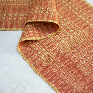 Huck Colour and Weave Zephyr Scarves – Winter Sunset. PDF pattern download