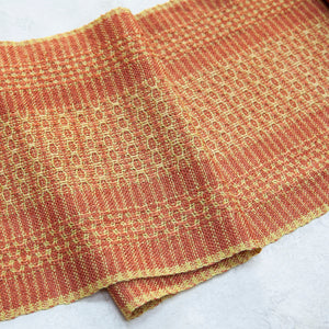 Huck Colour and Weave Zephyr Scarves – Winter Sunset. PDF pattern download
