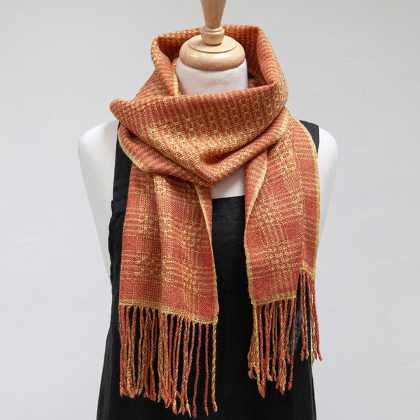 Huck Colour and Weave Zephyr Scarves – Winter Sunset. PDF pattern download