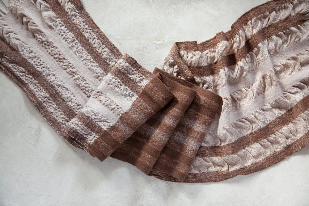Simple Collapse Weave Pucker up Scarf- Mochachino image 0