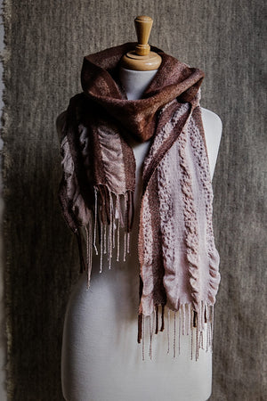 Simple Collapse Weave Pucker up Scarf- Mochachino image 0