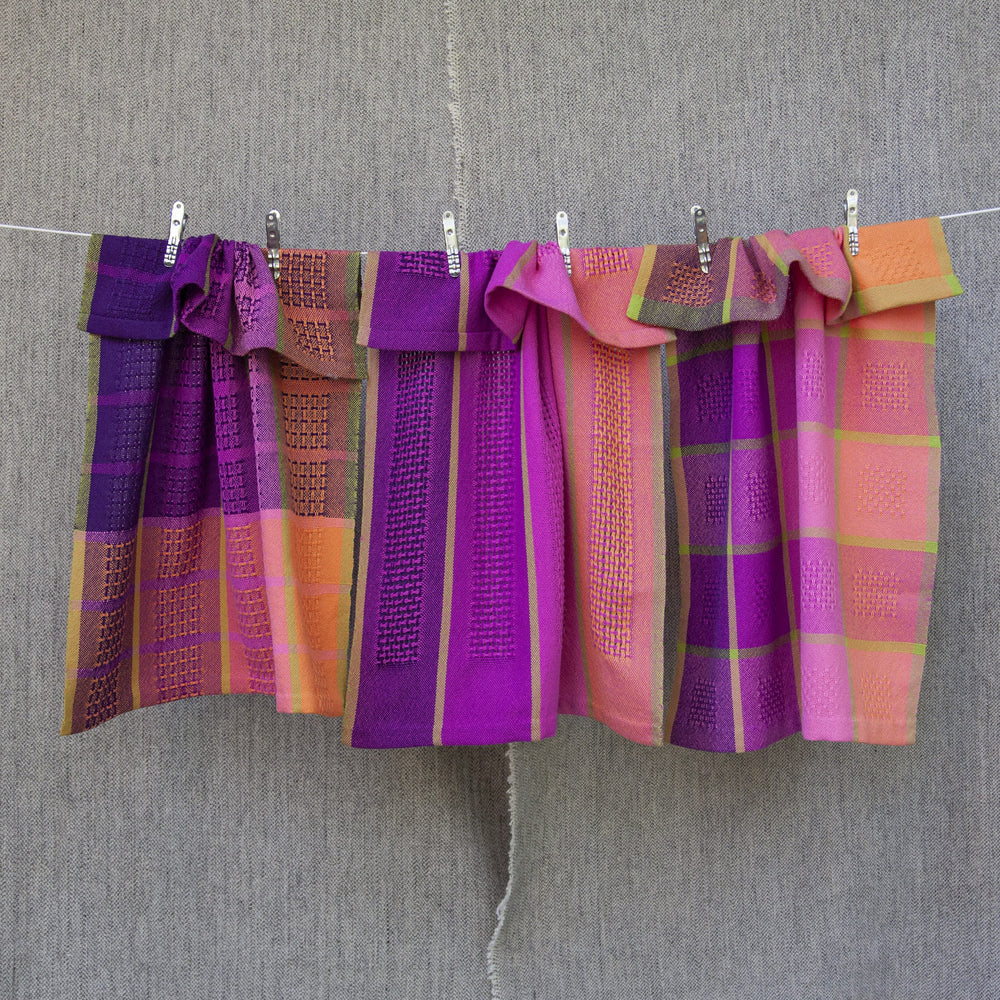 Huck Lace Cotton Tea Towel Kit - Pretty Pansies image 0