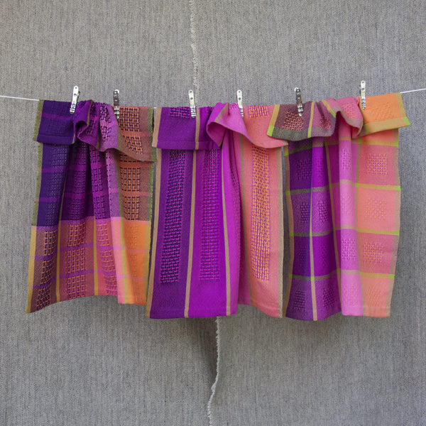 Huck Lace Cotton Tea Towel Kit - Pretty Pansies image 0