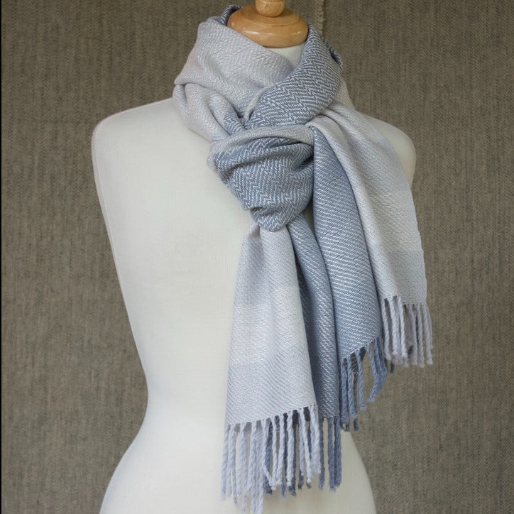 Merino & Silk Scarves -Melting Ice